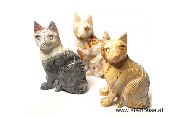 Katze Speckstein Gr.L
